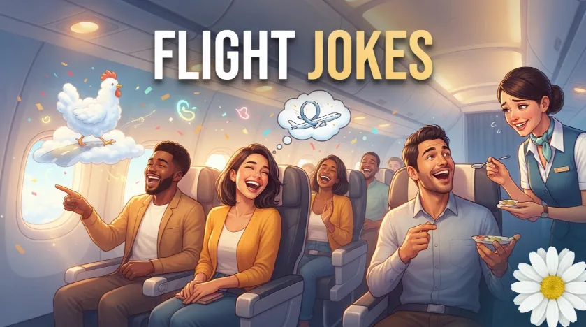 Hilarious flight jokes with jokes generator